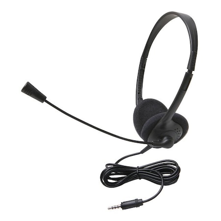 3065AVT Lightweight On-ear Stereo Headset With Gooseneck Microphone, 3.5mm Plug, Black, Each